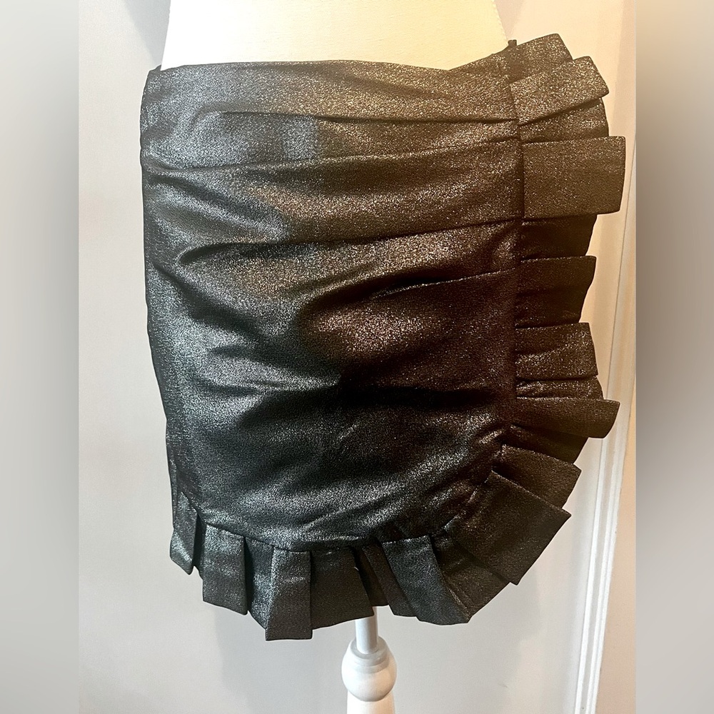 DO+BE lurex thread pewter mini skirt, NWT